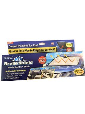 Brella Shield Windshield Sun Shade With Compact Foldable Design